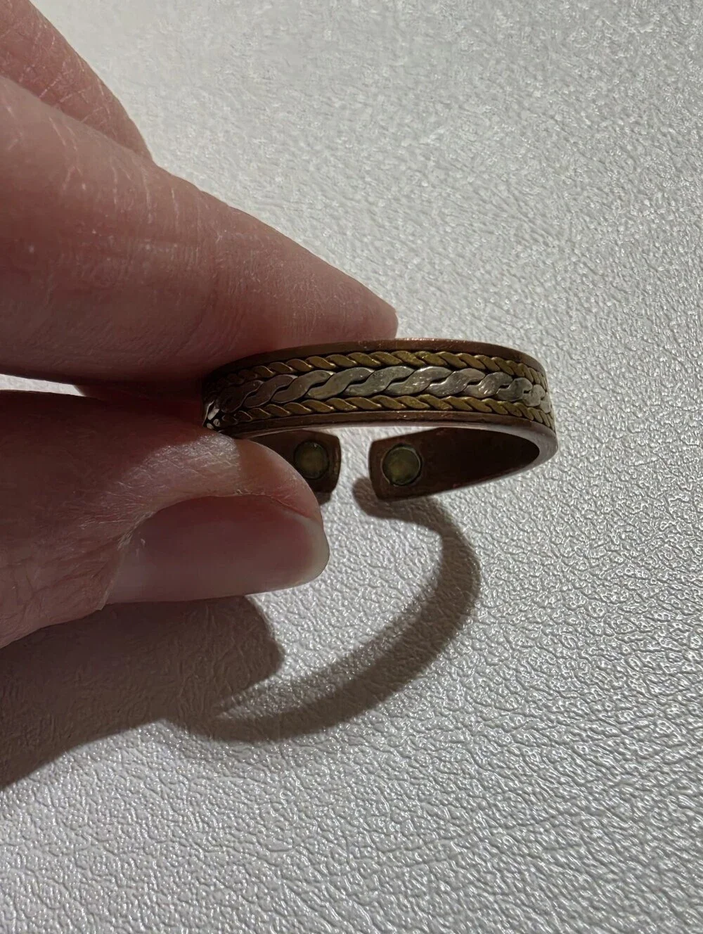 Two-Tone Braided Adjustable Copper Magnetic Ring